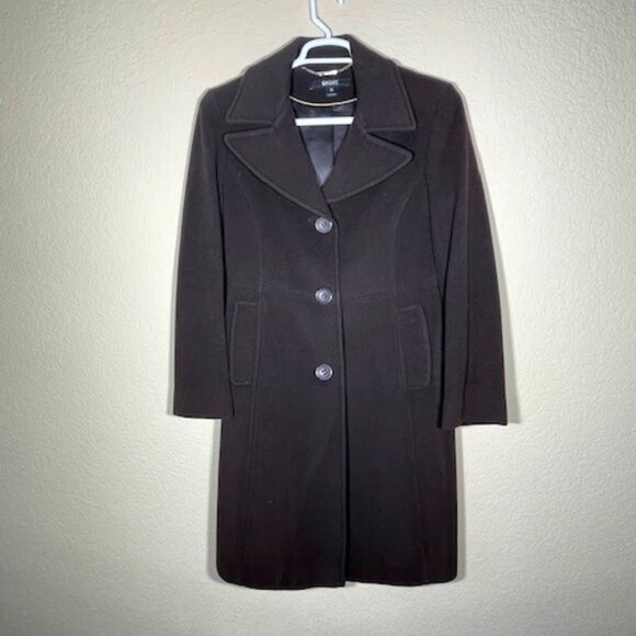 Vintage DKNY Wool Coat, Size 10, Dark Brown, Excellent Condition - Picture 1 of 10